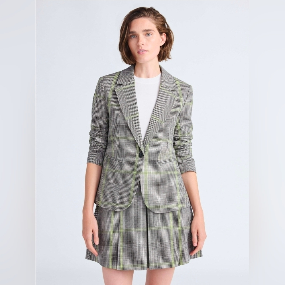 Free Assembly Women's Single Breasted Blazer Blk/Lime Sz NWT!!